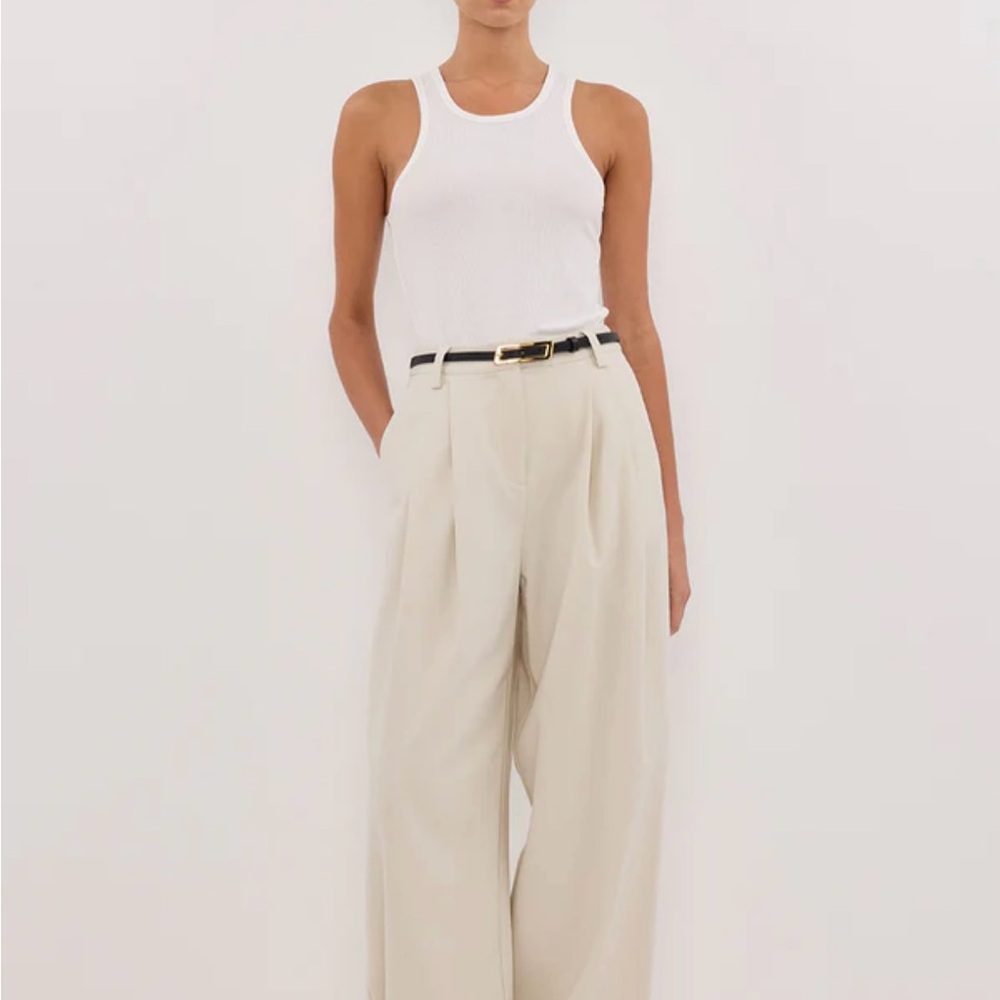 NINA WHITE RACER KNIT TANK